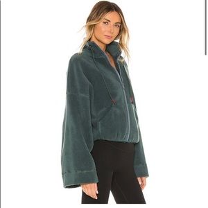 Free People Green Teddy Zip Up